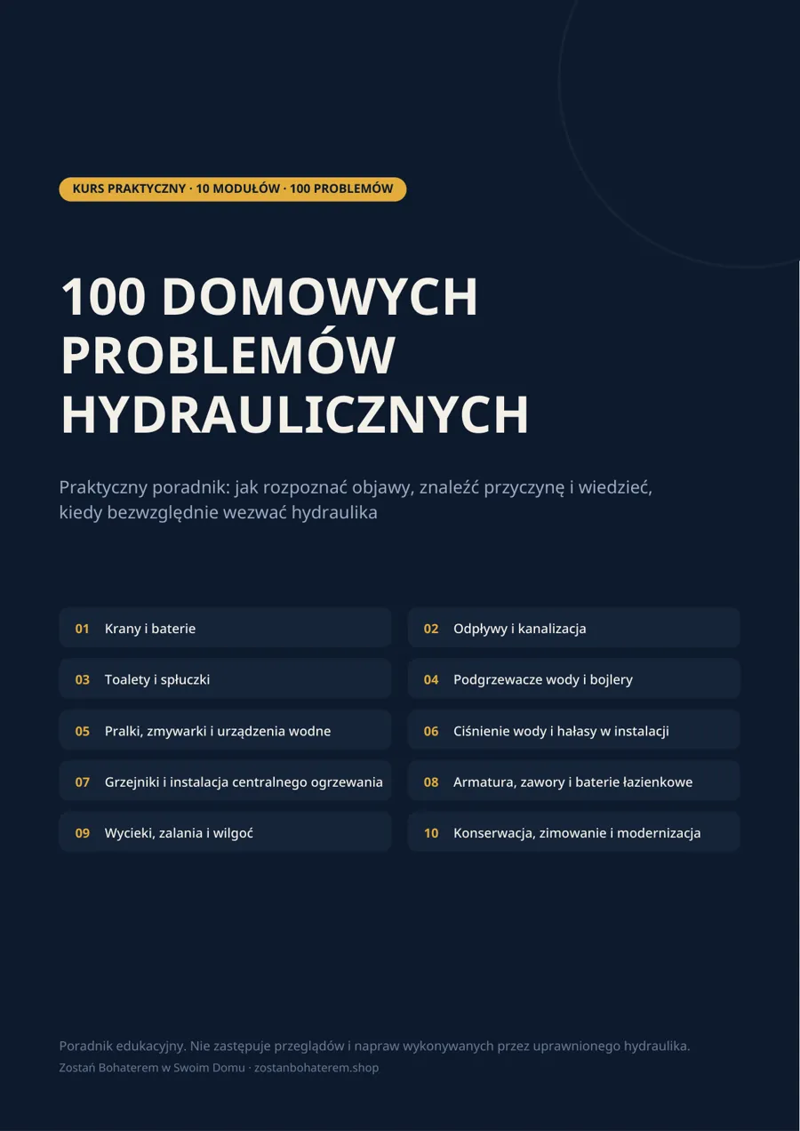 Okładka kursu 100 Domowych Problemów Hydraulicznych